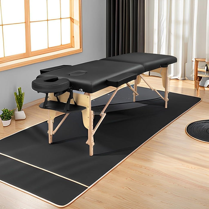Massageliege Klappbar Kosmetik Liege: 2-Zonen Holz Massagetisch Mobile Massagebett Massagebank Für Physiotherapie & Tattoo